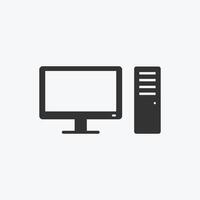 Computer icon. PC icon design isolated on white background. vector