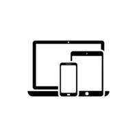 Responsive design in laptop, tablet and smartphone. vector