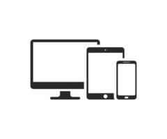 Computer, Phone, Tablet icon on white background vector