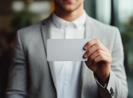 empresario participación blanco negocio tarjeta, Bosquejo concepto foto