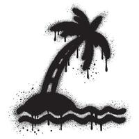 Summer icon Spray Painted Graffiti Sprayed with palm tree isolated on white background. vector