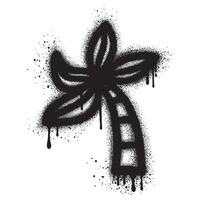 Summer icon Spray Painted Graffiti Sprayed with palm tree isolated on white background. vector