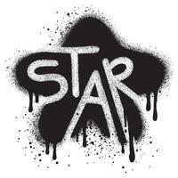 Spray Painted Graffiti star icon isolated on white background. vector