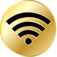 gold wifi button vector