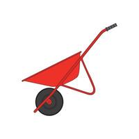 kids drawing cartoon illustration wheelbarrow icon Isolated on White vector