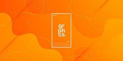 Abstract colorful orange background with wavy fluid shapes with simple pattern. Bright orange background design. Cool and modern concept. Eps10 vector