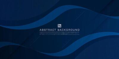 Dark blue wave geometric background. Blue elements with fluid gradient. Dynamic shapes composition. Eps10 vector