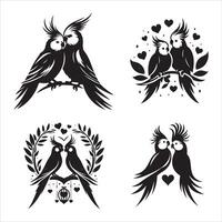 Cockatiel silhouette icon graphic logo design vector