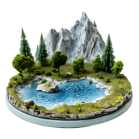 Clear Background Mountain Lake Scene Cutout png