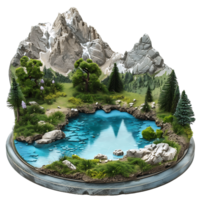 Transparent Background Isolated Landscape Mountains and Lake png