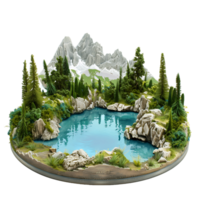 Lake and Mountains Isolated on Transparent Background png