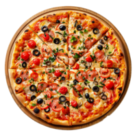 délicieux Pizza Couper en dehors sur transparent png