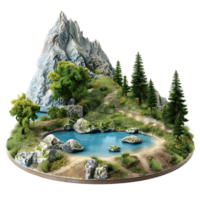 Transparent Lake and Mountain Landscape Cutout png