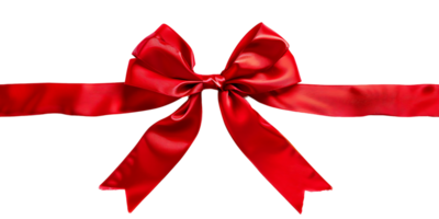 Red Ribbon with Center Bow on Transparent png