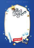 Happy Father's Day greeting card sign banner frame with empty space and festive decoration vector