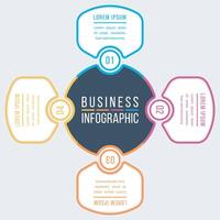 4 Options Infographic design 4 steps, objects, options or elements business information colored infographic template vector