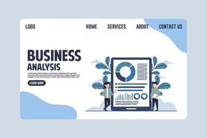 Professional Business Analysis Webpage Design Illustration vector