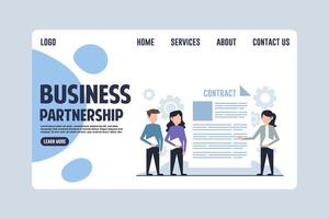 Business Partnership Agreement Webpage Design Illustration vector
