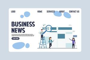 Modern Business News Web Design Concept Illustration vector