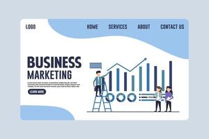Modern Business Marketing Webpage Template Design Illustration vector