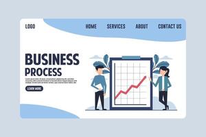 Landing Page Design Business Process Illustration vector