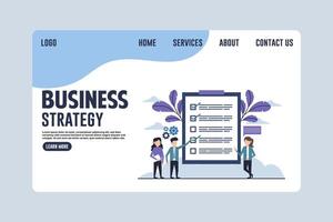 Collaborative Business Strategy Webpage Design Illustration vector