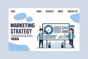 Business Marketing Strategy Webpage Template Design Illustration vector