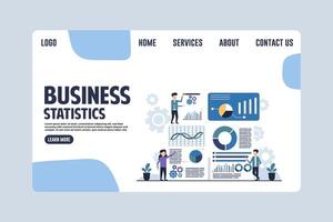 Business Statistics Analysis Landing Page Design Illustration vector