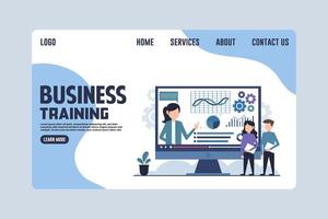 Modern and Interactive Business Training Webpage Design Illustration vector