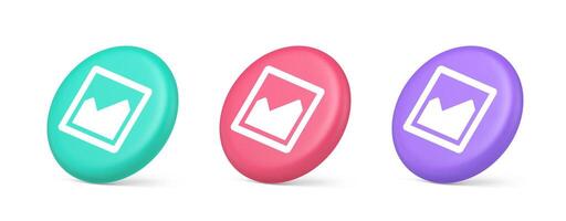 Graph diagram mathematical profit business button 3d realistic isometric circle icon vector