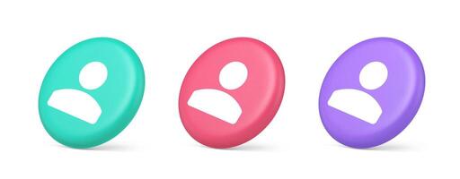 Contact staff call button corporate member communication chat internet service 3d isometric circle icon vector