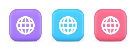 Internet connection global browsing information button cyberspace data search 3d icon vector