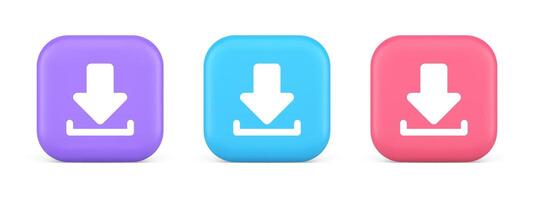 Download down arrow cyberspace information storage button internet file browsing 3d icon vector