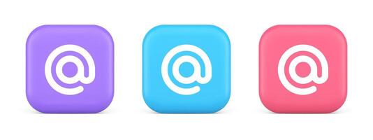 Email address digital symbol button internet chatting cyberspace communication 3d icon vector