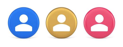 Contact staff call button corporate member communication chat internet service 3d circle icon vector