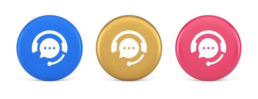 Customer support live chat service button information messaging consulting 3d circle icon vector