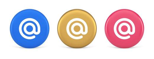 Email address digital symbol button internet chatting cyberspace communication 3d circle icon vector