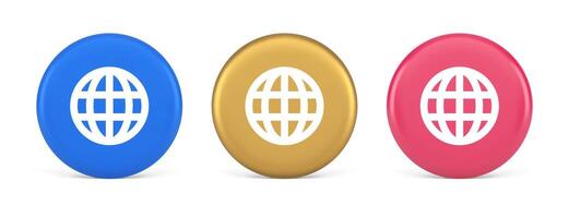 Internet connection global browsing information button cyberspace data search 3d circle icon vector