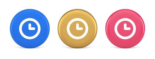 Timer countdown deadline control button time management watch web app design 3d circle icon vector