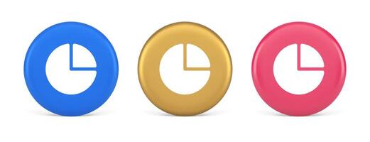 Diagram pie circle chart piece section 3d realistic circle icon vector