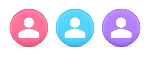 Contact staff call button corporate member communication chat internet service 3d circle icon vector