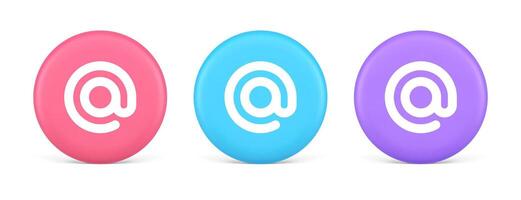 Email address digital symbol button internet chatting cyberspace communication 3d circle icon vector