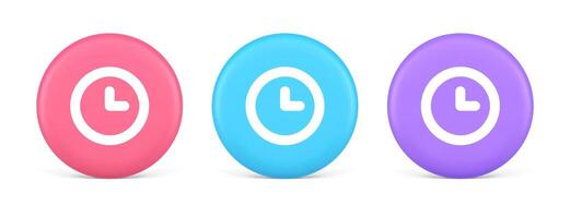 Timer countdown deadline control button time management watch web app design 3d circle icon vector