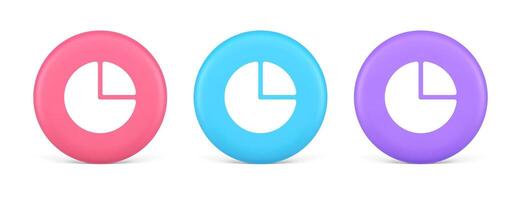 Diagram pie circle chart piece section 3d realistic circle icon vector