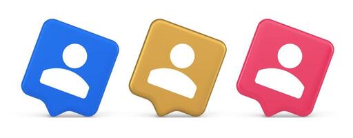 Contact staff call button corporate member communication chat internet service 3d speech bubble icon vector