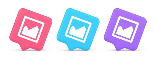 Graph diagram mathematical profit business squared button 3d realistic speech bubble icon vector
