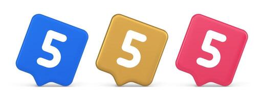Five character calculator keyboard button financial counting 3d realistic speech bubble icon vector