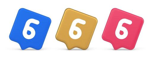 Six button number calculator finance counting user interface keyboard panel 3d speech bubble icon vector