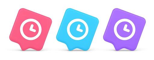 Timer countdown deadline control button time management watch web app design 3d speech bubble icon vector
