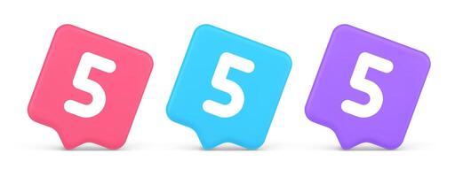 Five character calculator keyboard button financial counting 3d realistic speech bubble icon vector